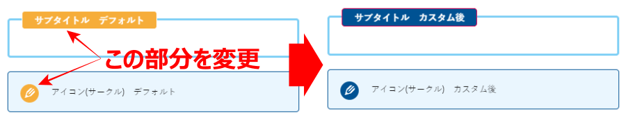 アイコン系パーツ＆サブタイトルボックスの変更前後