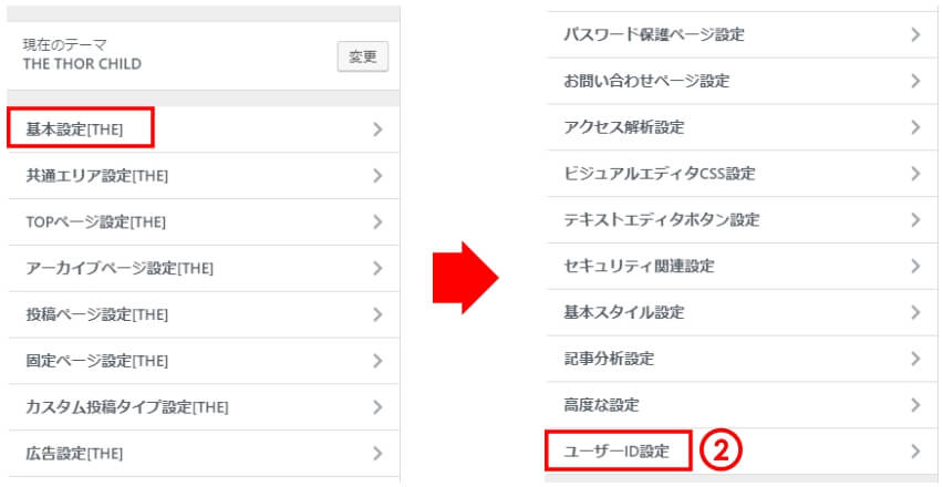 更新用ユーザーIDの設定手順②